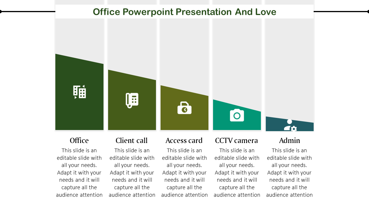 Free - Editabale Office PowerPoint Presentation with Five Icons